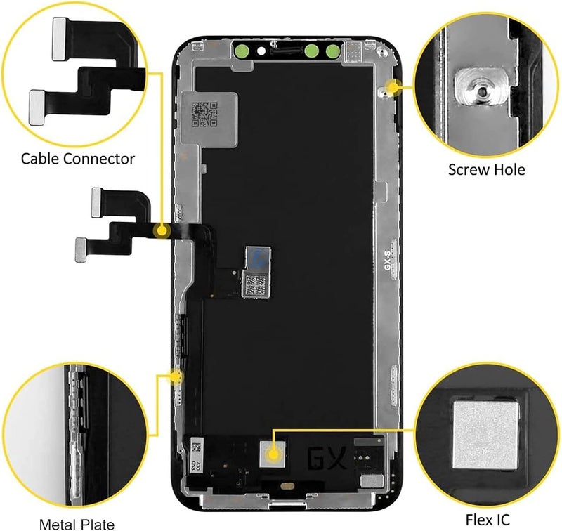 LL TRADER Screen Replacement for iPhone Xs LCD 5.8'' Retina FHD Display COF Touch Screen Digitiser with Repair Tool Kits, Waterproof Tape, Screen Protector - Image 4